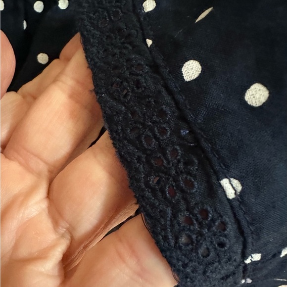 Hollister Navy Polka Dot Peplum Top - Picture 8 of 12